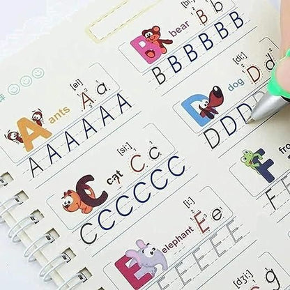 ✨Handwriting Practice Copybook📚, (4 Book + 1 Pen+ 10 Refill +1 Grip)✍